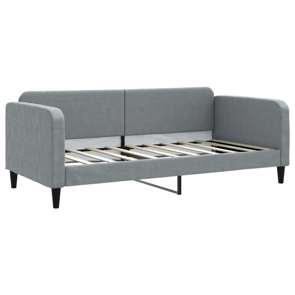 Daybed with Trundle and Drawers Light Grey 90x190 cm Fabric
