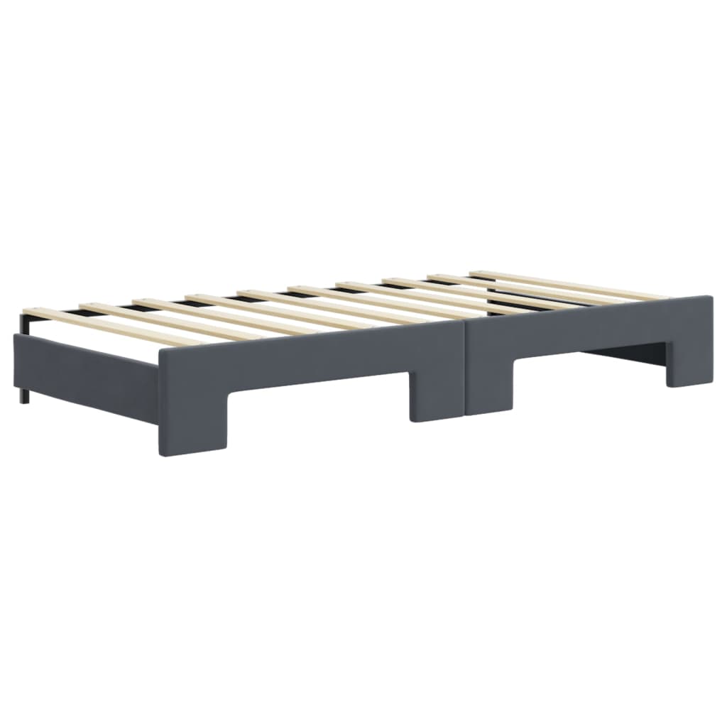 Daybed with Trundle without Mattress Dark Grey 90x190 cm Single