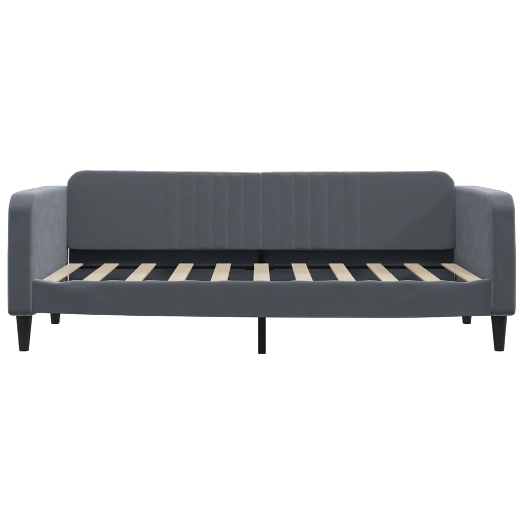 Daybed with Trundle&Drawers without Mattress Dark Grey 90x190 cm Single