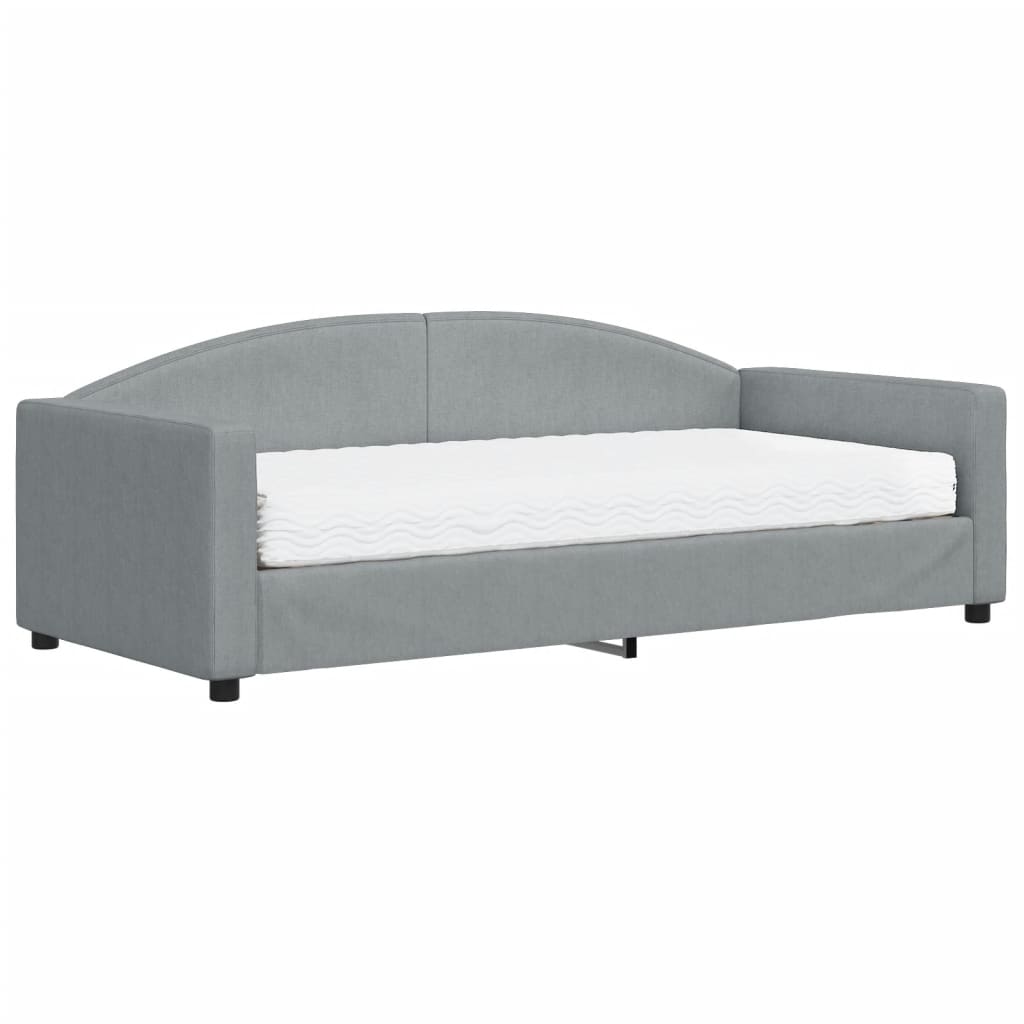 Daybed with Mattress Blue Light Grey 90x190 cm Fabric