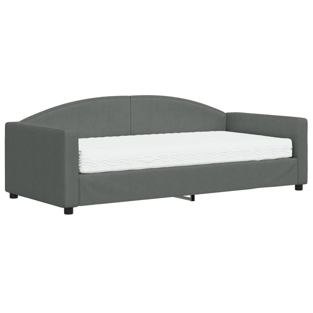 Daybed with Mattress Blue Dark Grey 90x190 cm Fabric