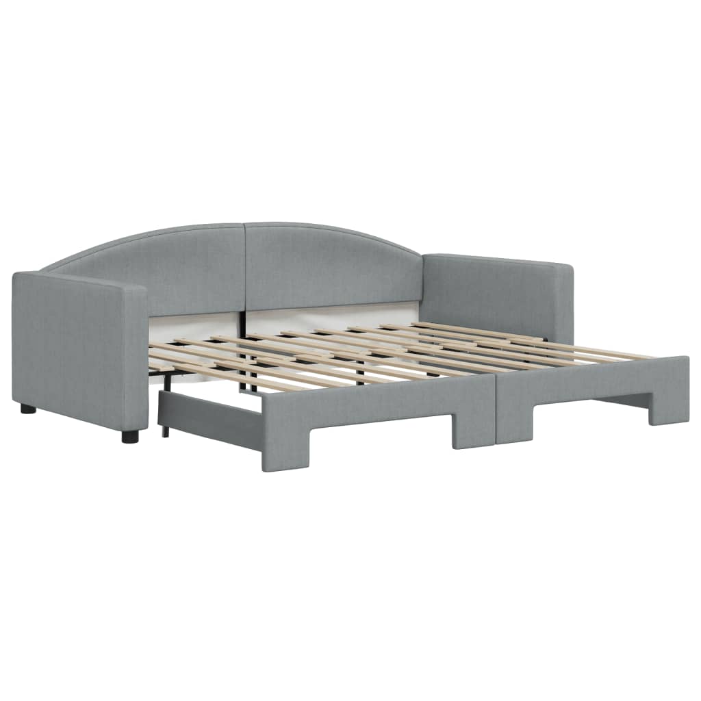 Daybed with Trundle without Mattress Light Grey 90x190 cm Single