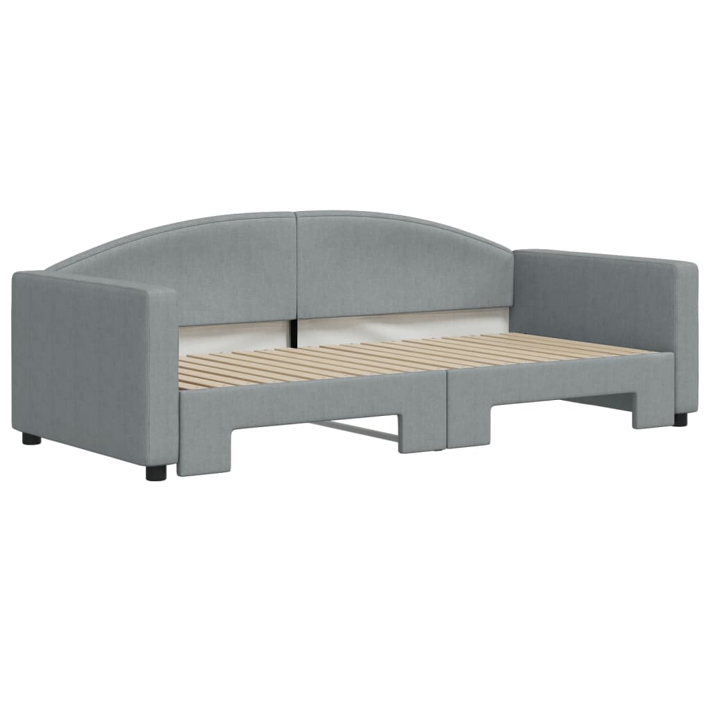 Daybed with Trundle without Mattress Light Grey 90x190 cm Single