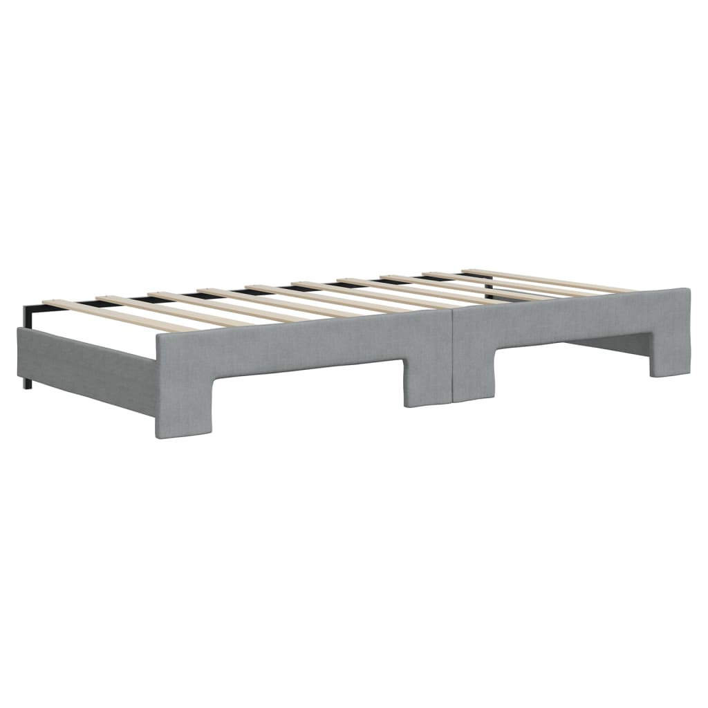 Daybed with Trundle without Mattress Light Grey 90x190 cm Single