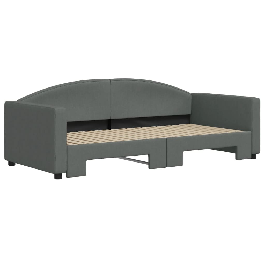 Daybed with Trundle without Mattress Dark Grey 90x190 cm Single