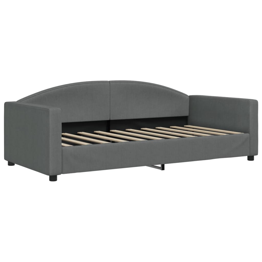 Daybed with Trundle without Mattress Dark Grey 90x190 cm Single