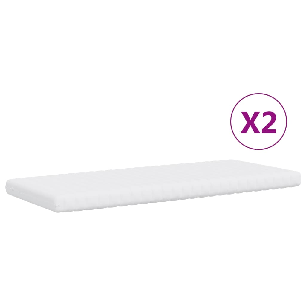 Daybed with Trundle and Mattresses Light Grey 90x190 cm Fabric