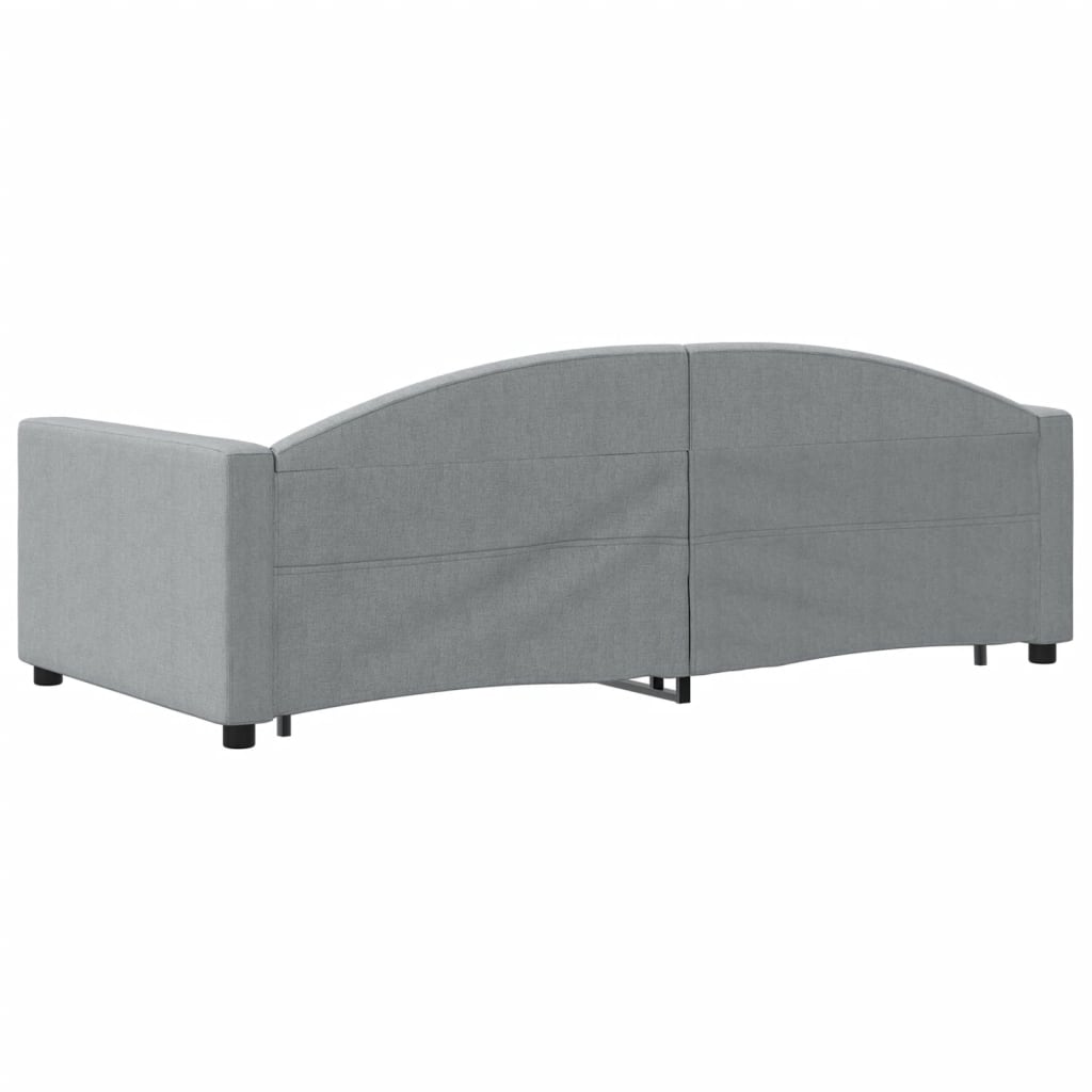 Daybed with Trundle&Drawers without Mattress Light Grey 90x190 cm Single