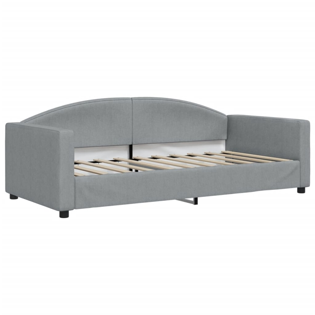 Daybed with Trundle&Drawers without Mattress Light Grey 90x190 cm Single
