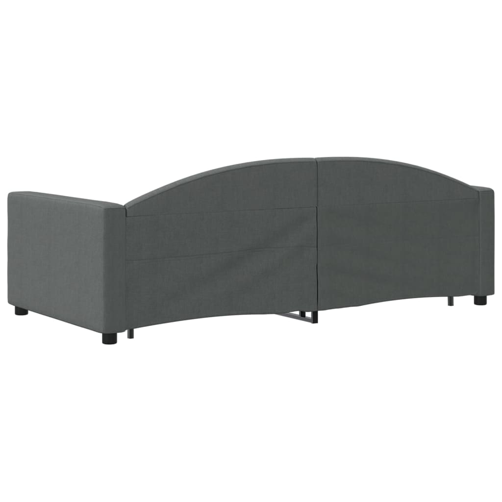 Daybed with Trundle&Drawers without Mattress Dark Grey 90x190 cm Single