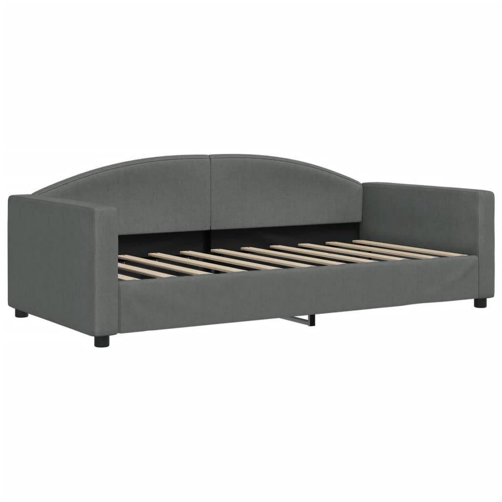 Daybed with Trundle&Drawers without Mattress Dark Grey 90x190 cm Single