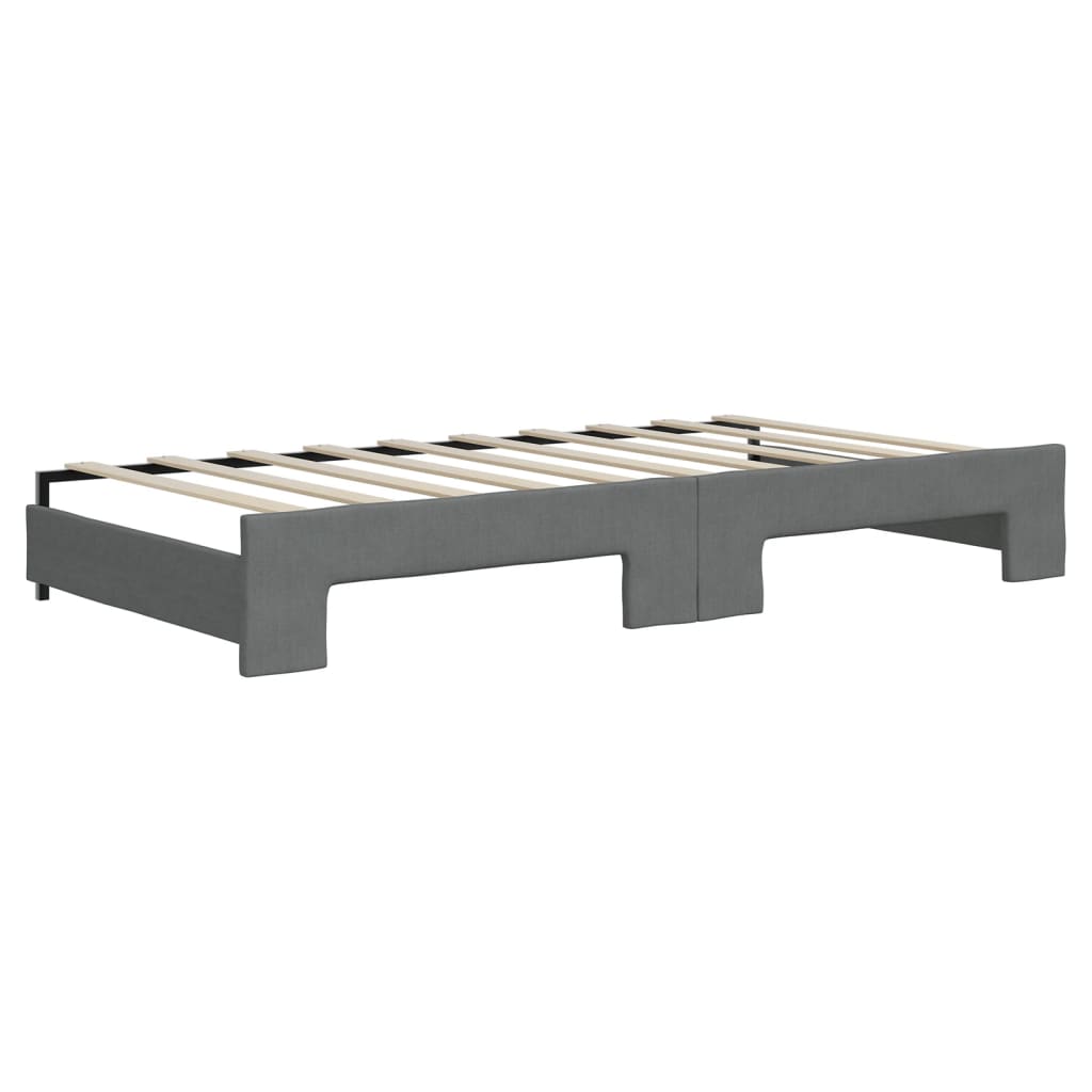 Daybed with Trundle&Drawers without Mattress Dark Grey 90x190 cm Single