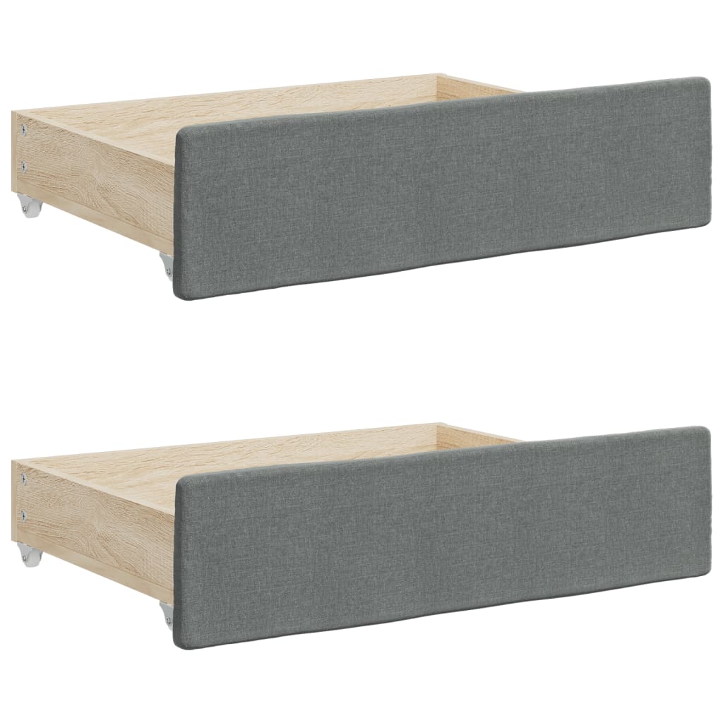 Daybed with Trundle&Drawers without Mattress Dark Grey 90x190 cm Single