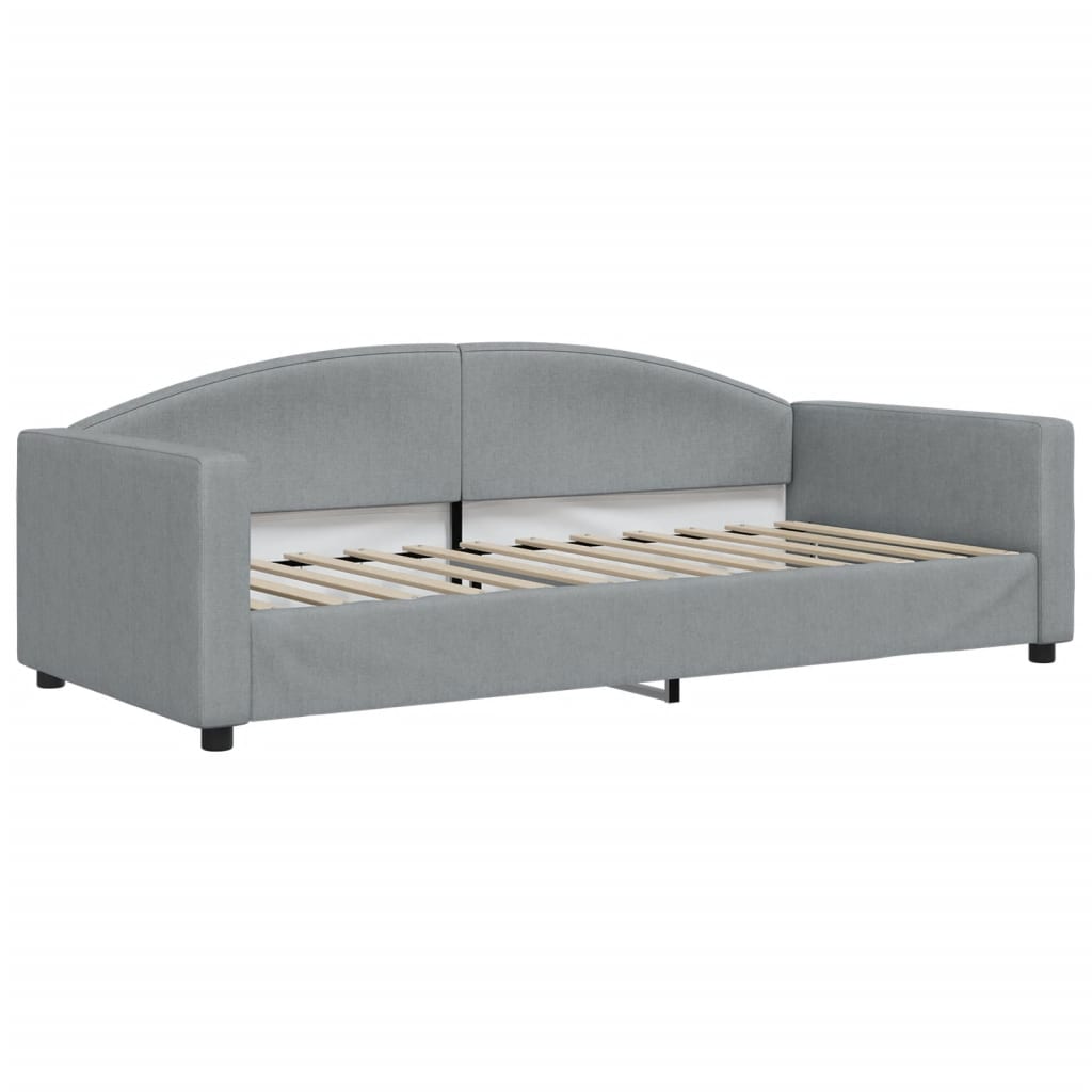 Daybed with Trundle and Drawers Light Grey 90x190 cm Fabric