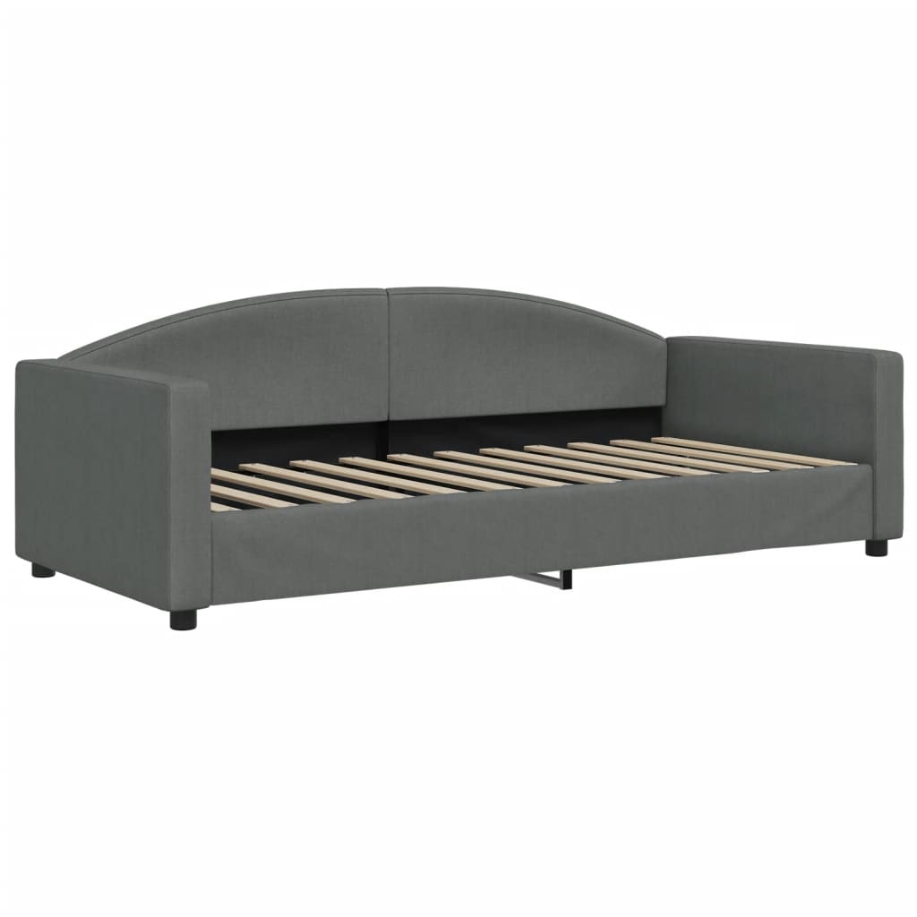 Daybed with Trundle and Drawers Dark Grey 90x190 cm Fabric