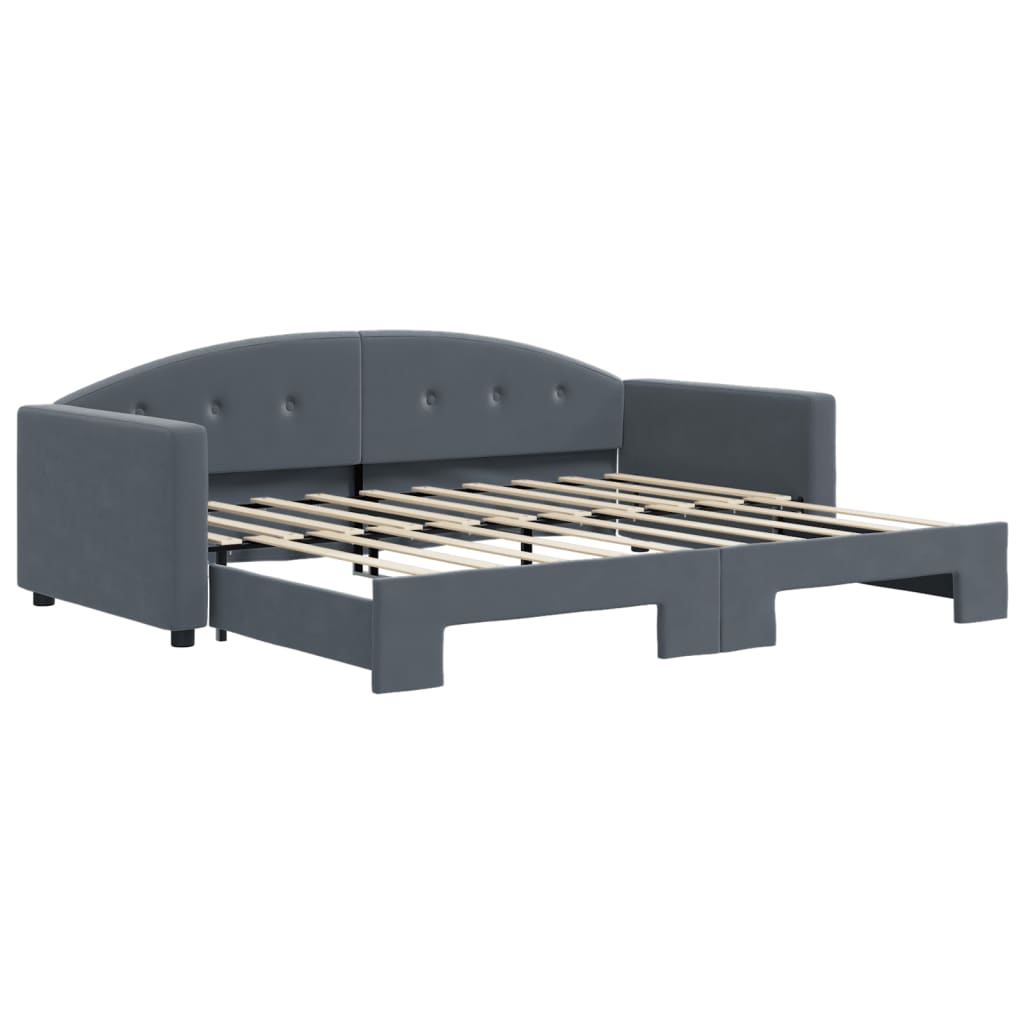 Daybed with Trundle without Mattress Dark Grey 90x190 cm Single