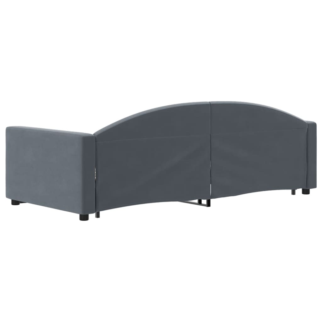 Daybed with Trundle without Mattress Dark Grey 90x190 cm Single