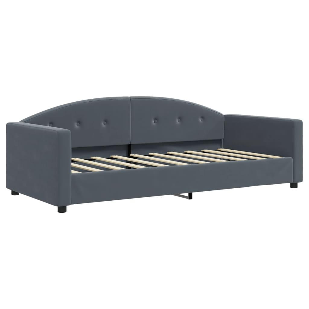 Daybed with Trundle&Drawers without Mattress Dark Grey 90x190 cm Single