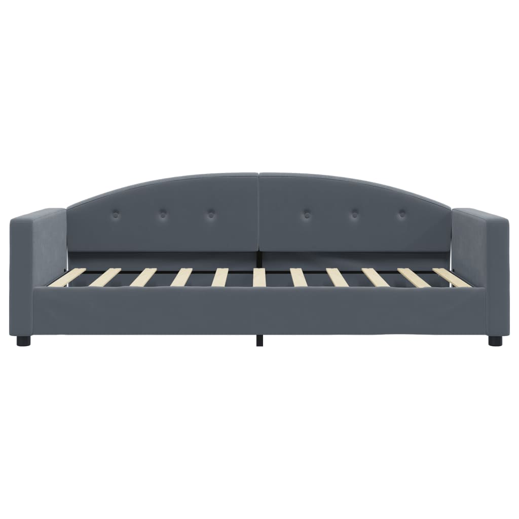 Daybed with Trundle&Drawers without Mattress Dark Grey 90x190 cm Single
