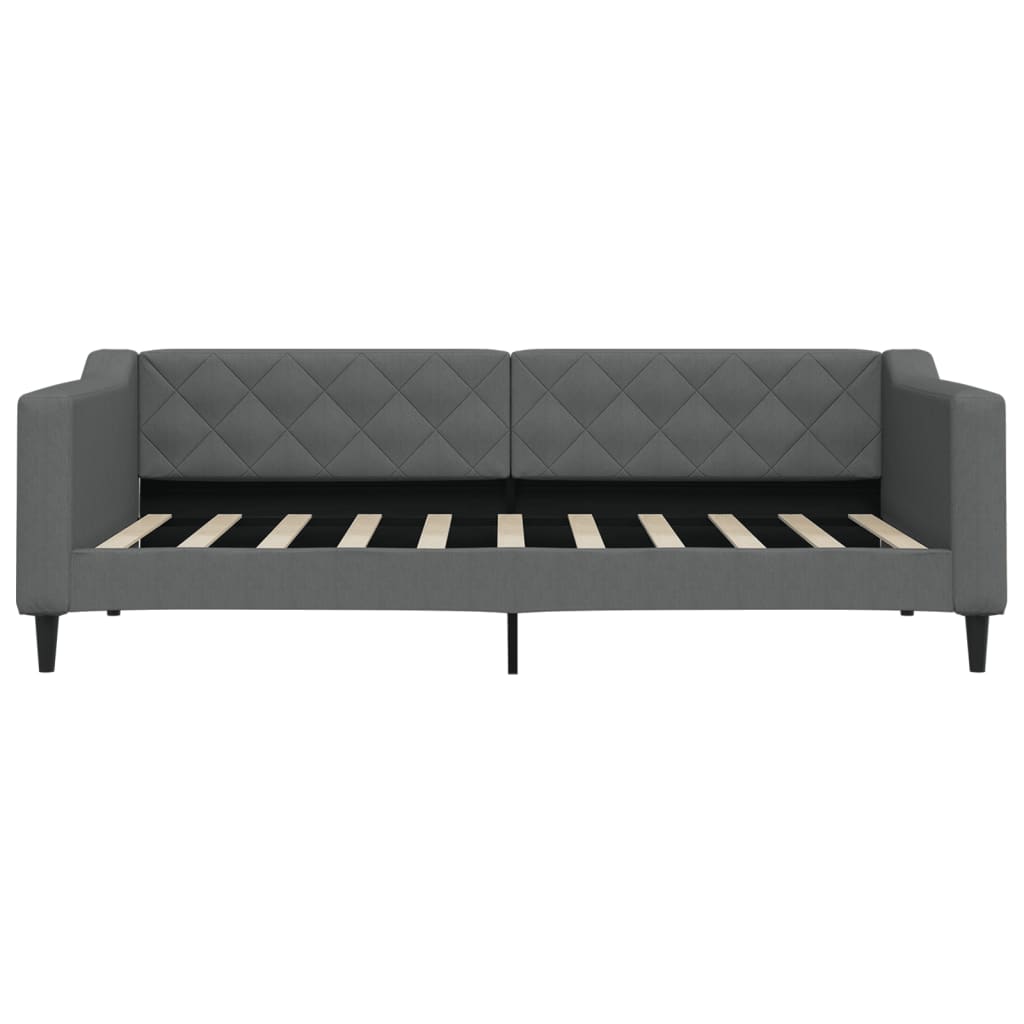 Daybed with Trundle&Drawers without Mattress Dark Grey 90x190 cm Single