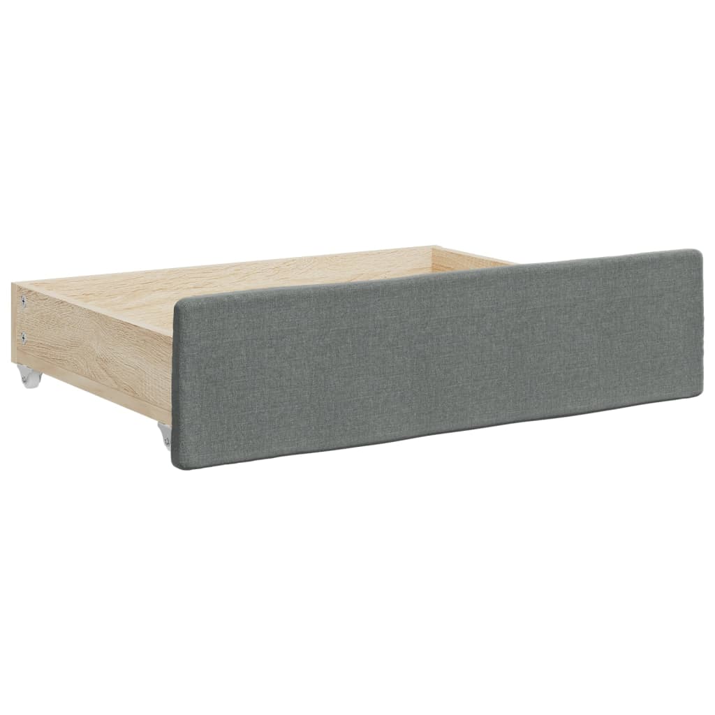 Daybed with Trundle and Drawers Dark Grey 90x190 cm Fabric