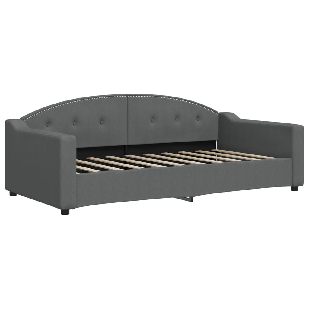 Daybed with Mattress Dark Grey 90x190 cm Fabric