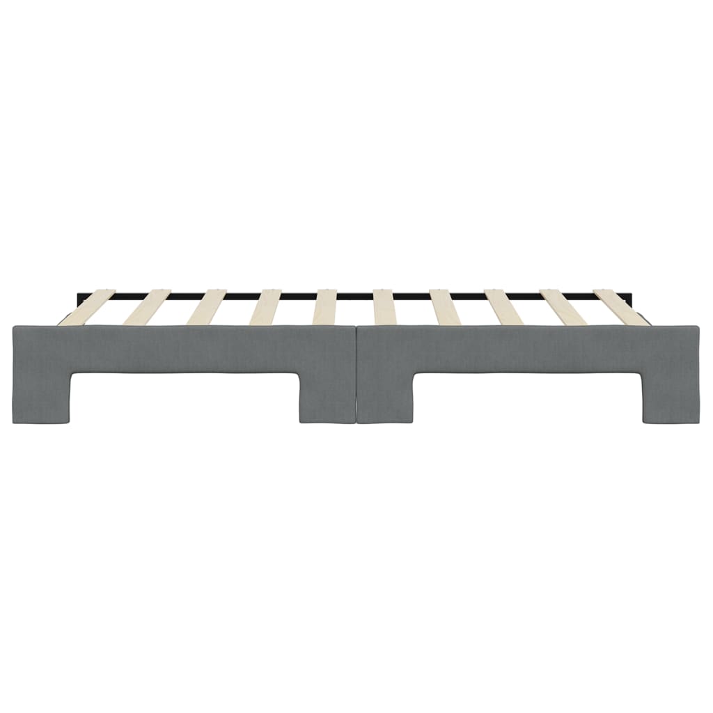 Daybed with Trundle without Mattress Dark Grey 90x190 cm Single