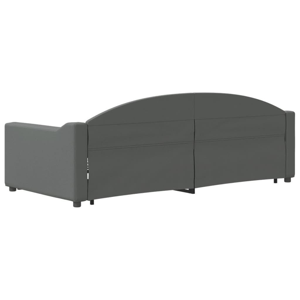 Daybed with Trundle&Drawers without Mattress Dark Grey 90x190 cm Single