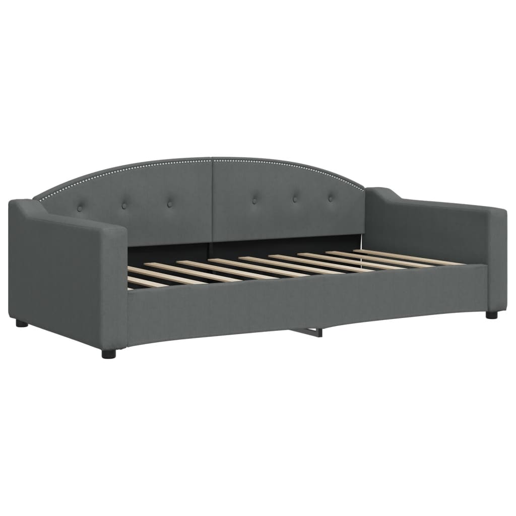Daybed with Trundle&Drawers without Mattress Dark Grey 90x190 cm Single