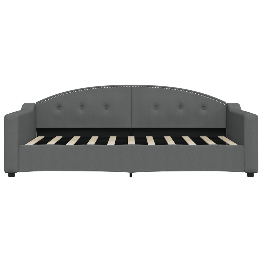 Daybed with Trundle&Drawers without Mattress Dark Grey 90x190 cm Single