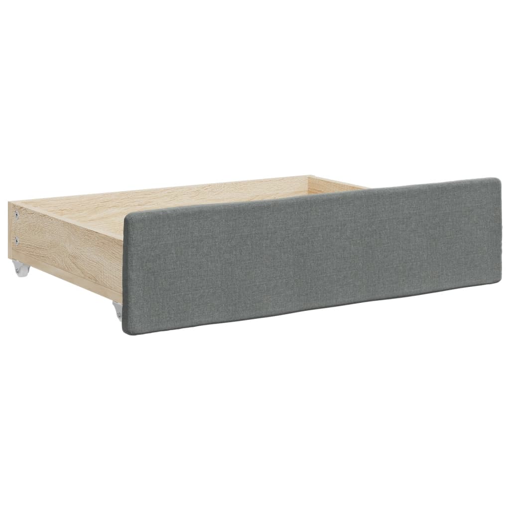 Daybed with Trundle&Drawers without Mattress Dark Grey 90x190 cm Single