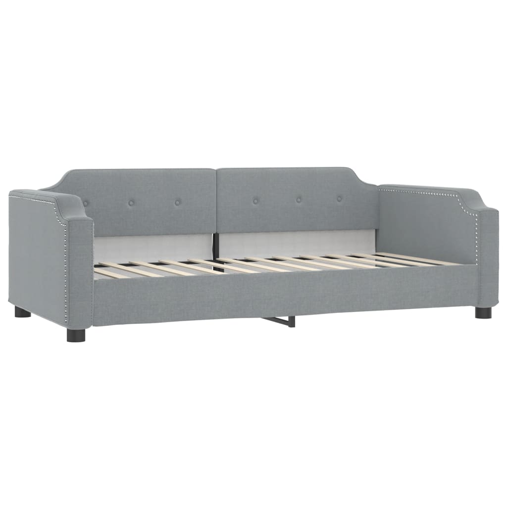 Daybed with Mattress Light Grey 90x190 cm Fabric