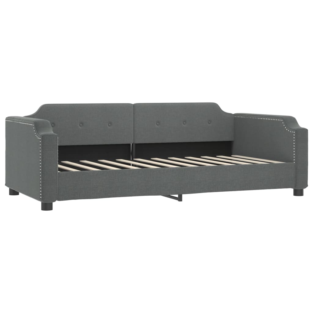 Daybed with Mattress Dark Grey 90x190 cm Fabric