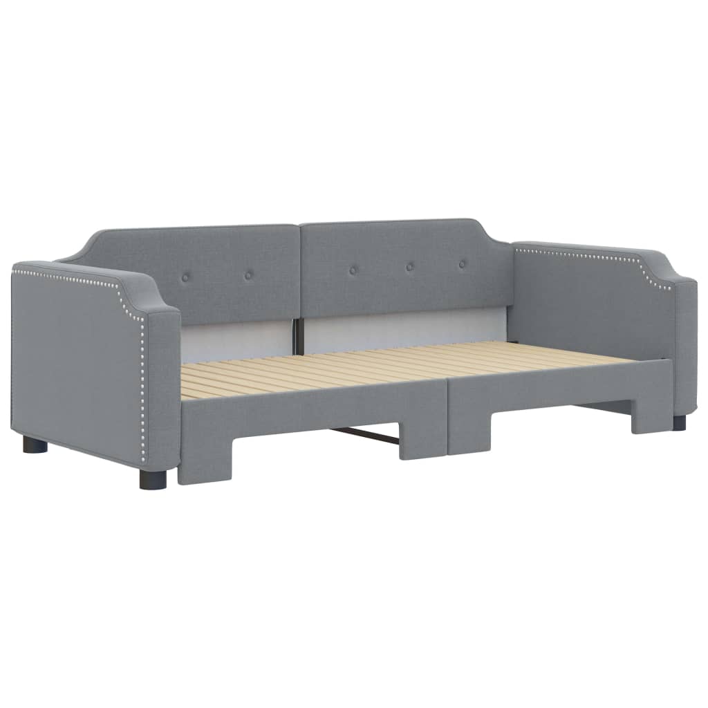 Daybed with Trundle without Mattress Light Grey 90x190 cm Single