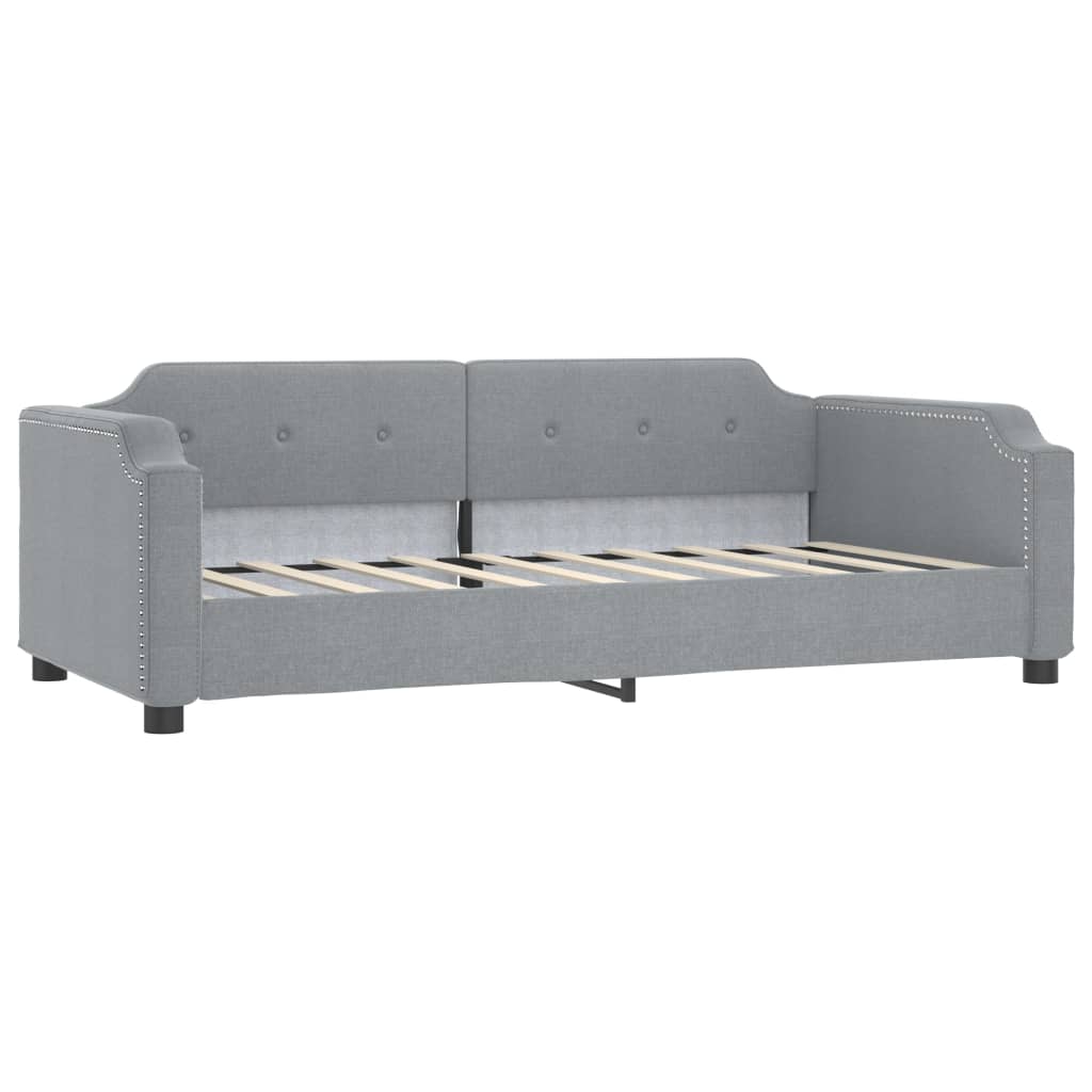 Daybed with Trundle without Mattress Light Grey 90x190 cm Single