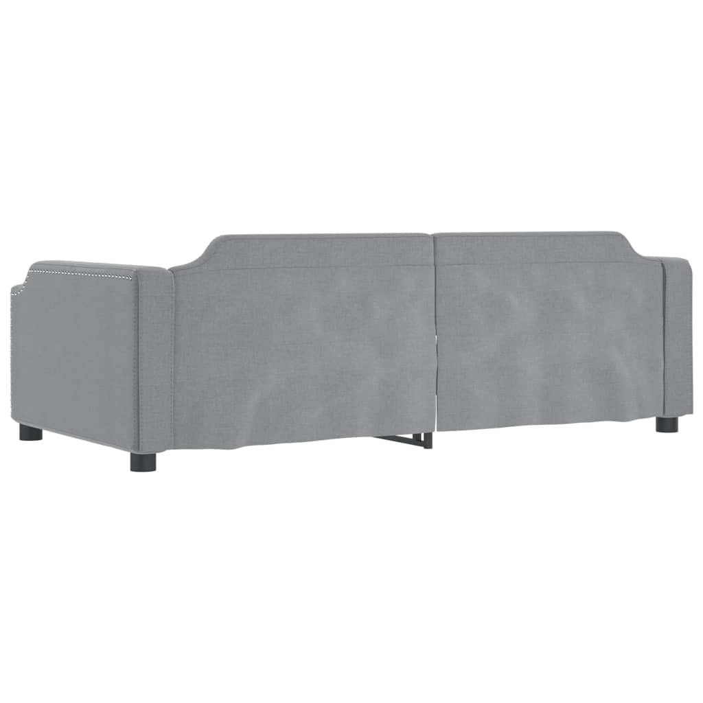 Daybed with Trundle without Mattress Light Grey 90x190 cm Single