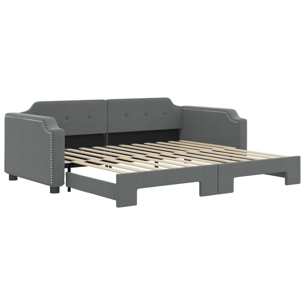 Daybed with Trundle without Mattress Dark Grey 90x190 cm Single