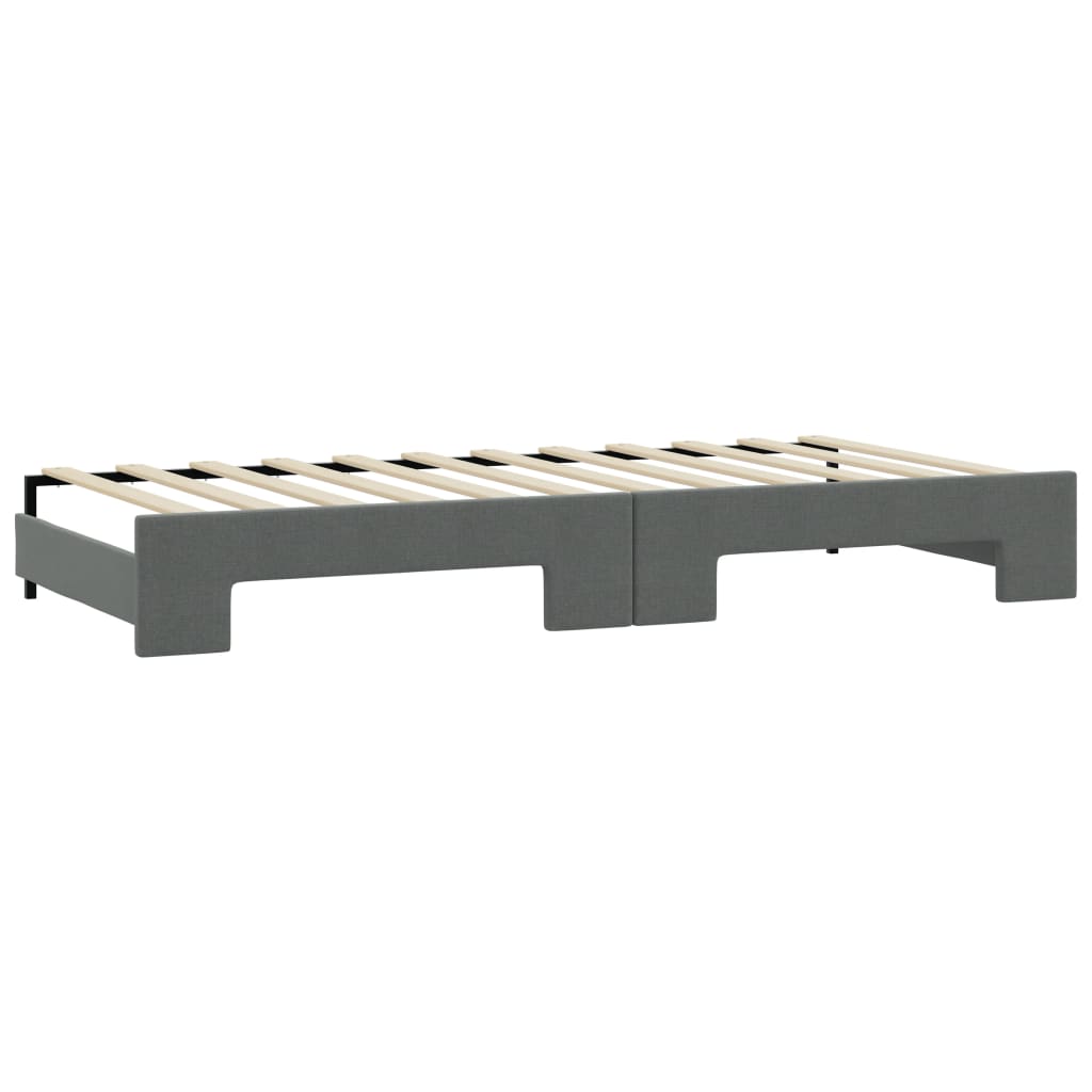 Daybed with Trundle without Mattress Dark Grey 90x190 cm Single