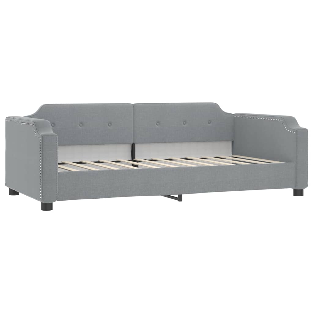 Daybed with Trundle and Drawers Light Grey 90x190 cm Fabric
