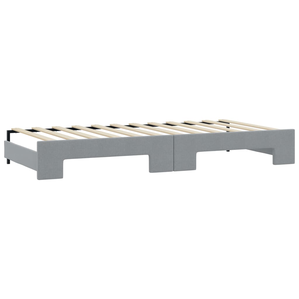 Daybed with Trundle and Drawers Light Grey 90x190 cm Fabric