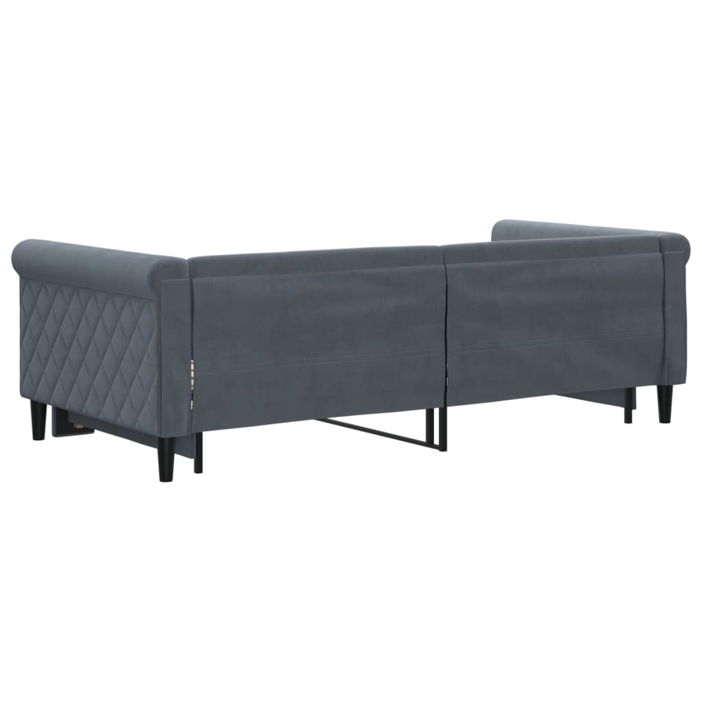 Daybed with Trundle without Mattress Dark Grey 90x190 cm Single