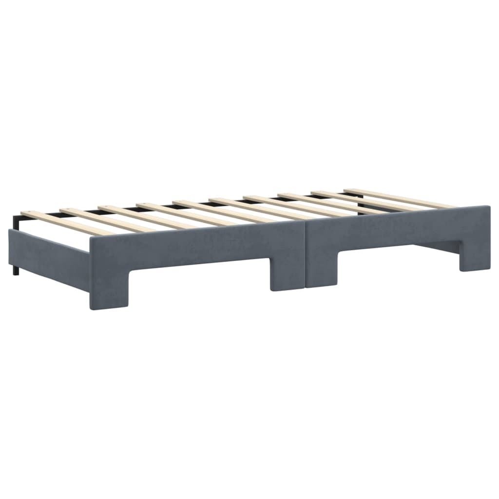 Daybed with Trundle without Mattress Dark Grey 90x190 cm Single