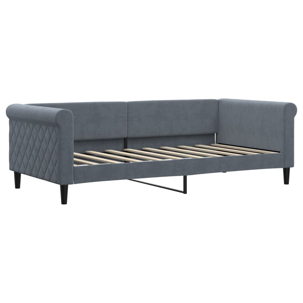 Daybed with Trundle&Drawers without Mattress Dark Grey 90x190 cm Single