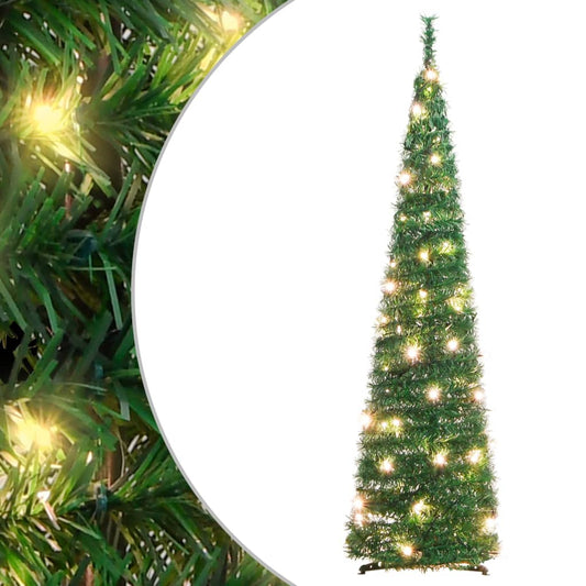 vidaXL Artificial Christmas Tree Pop-up 50 LEDs Green 120 cm