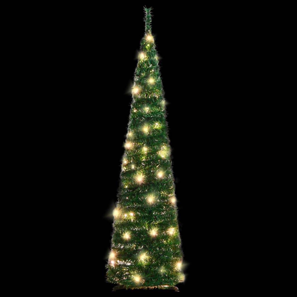 vidaXL Artificial Christmas Tree Pop-up 50 LEDs Green 120 cm