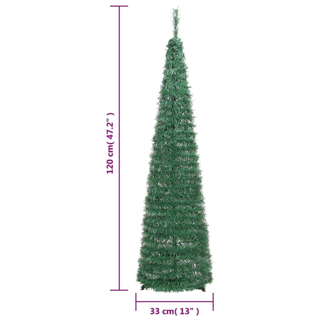 vidaXL Artificial Christmas Tree Pop-up 50 LEDs Green 120 cm