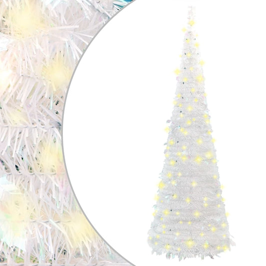 vidaXL Artificial Christmas Tree Pop-up 50 LEDs White 120 cm