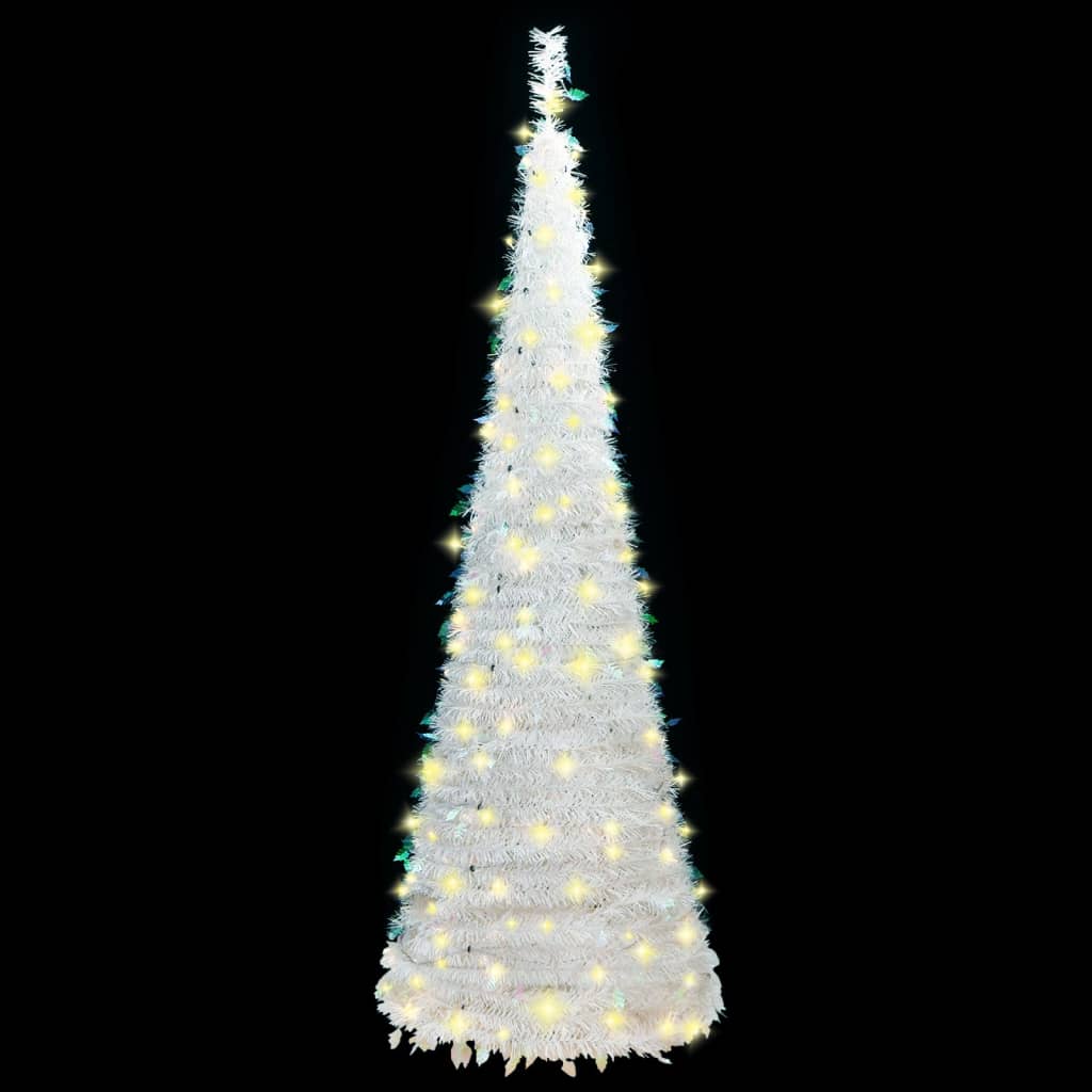 vidaXL Artificial Christmas Tree Pop-up 50 LEDs White 120 cm