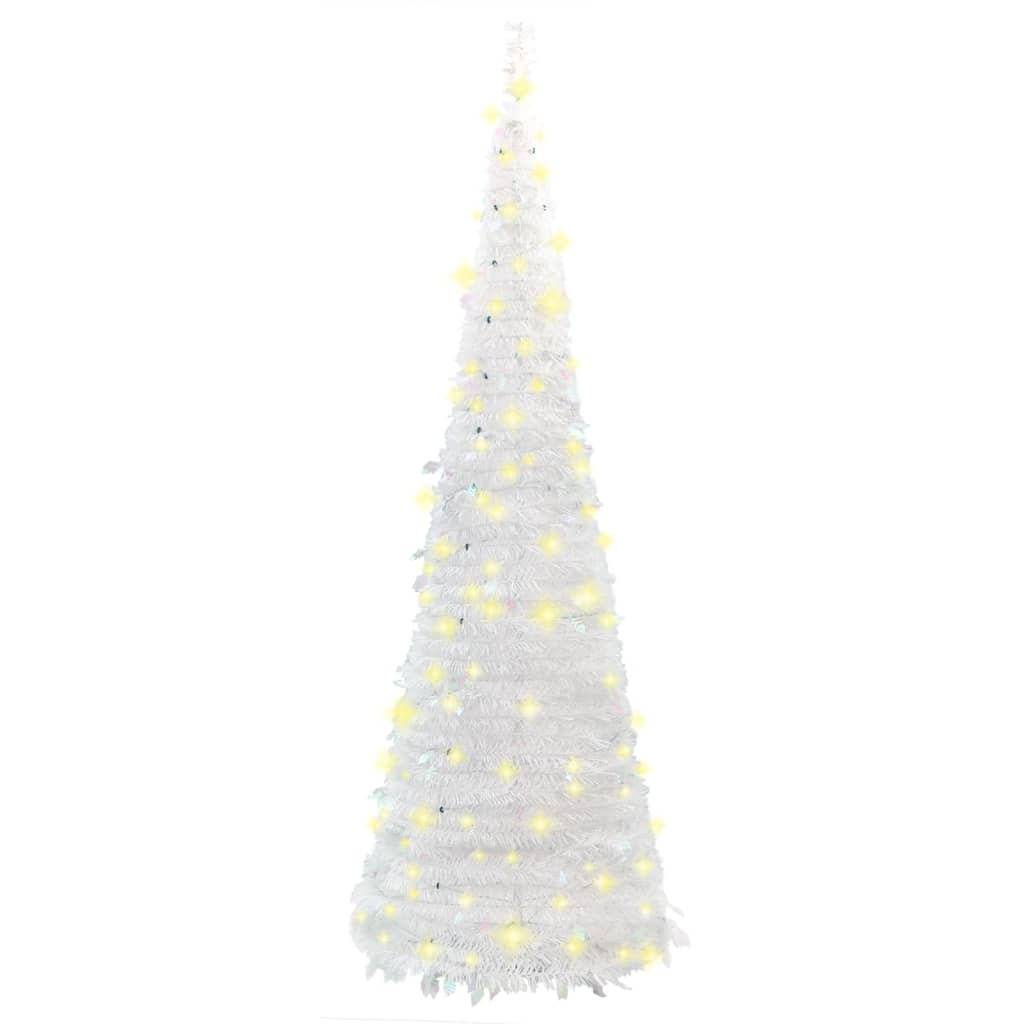 vidaXL Artificial Christmas Tree Pop-up 50 LEDs White 120 cm