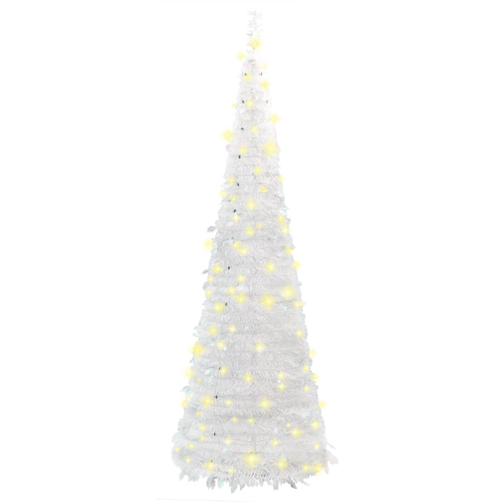 Artificial Christmas Tree Pop-up 200 LEDs White 210 cm